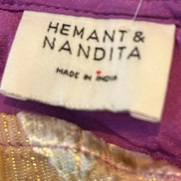 HEMANT & NANDITA Anay Burnout Velvet One shoulder mini dress size Small - Picture 9 of 13